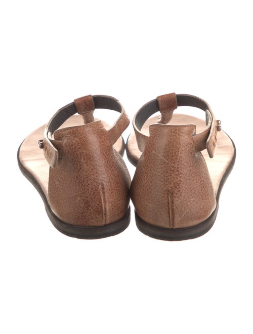 Brunello Cucinelli Monili Leather T-Strap Sandals