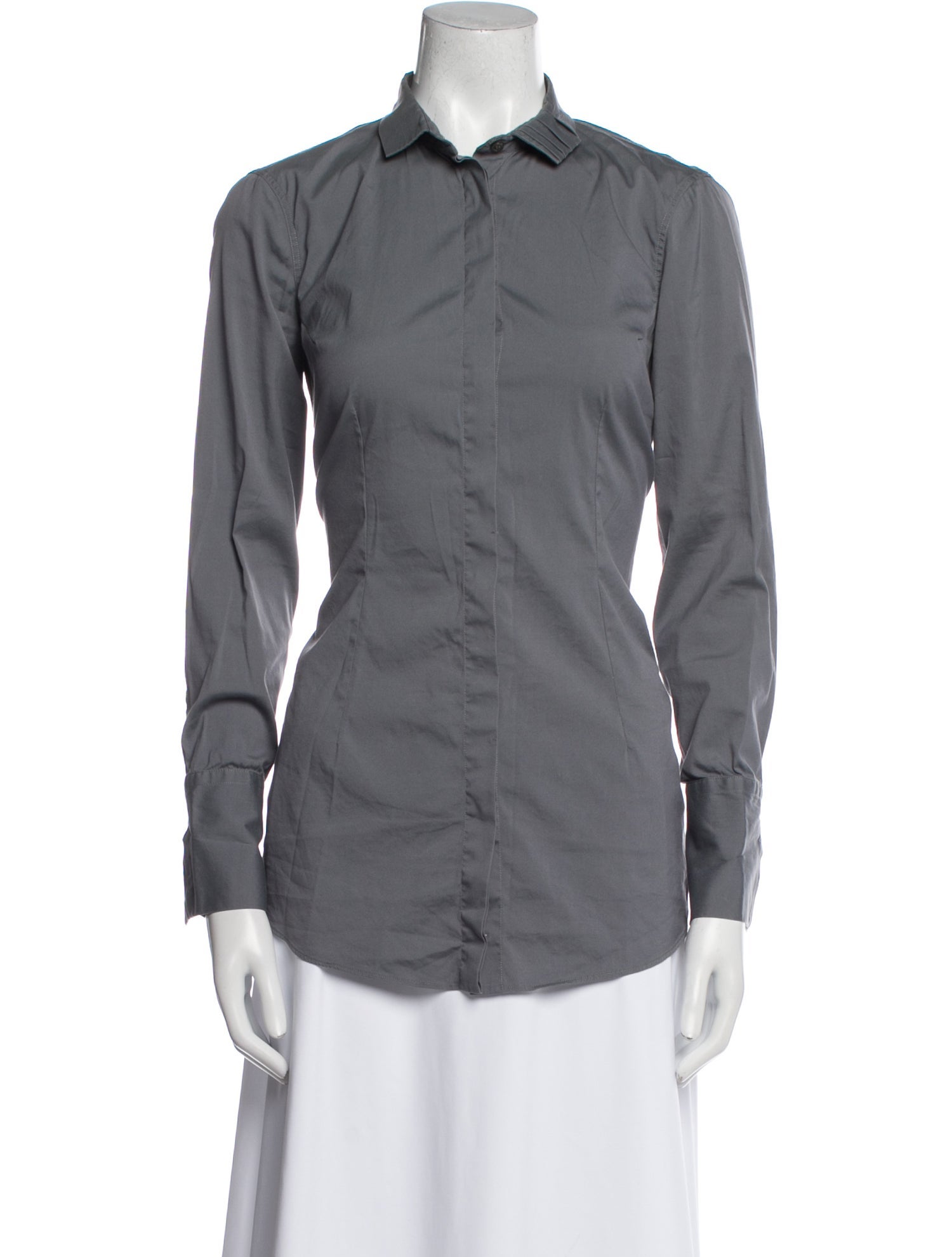 Brunello Cucinelli Long Sleeve Button-Up Top