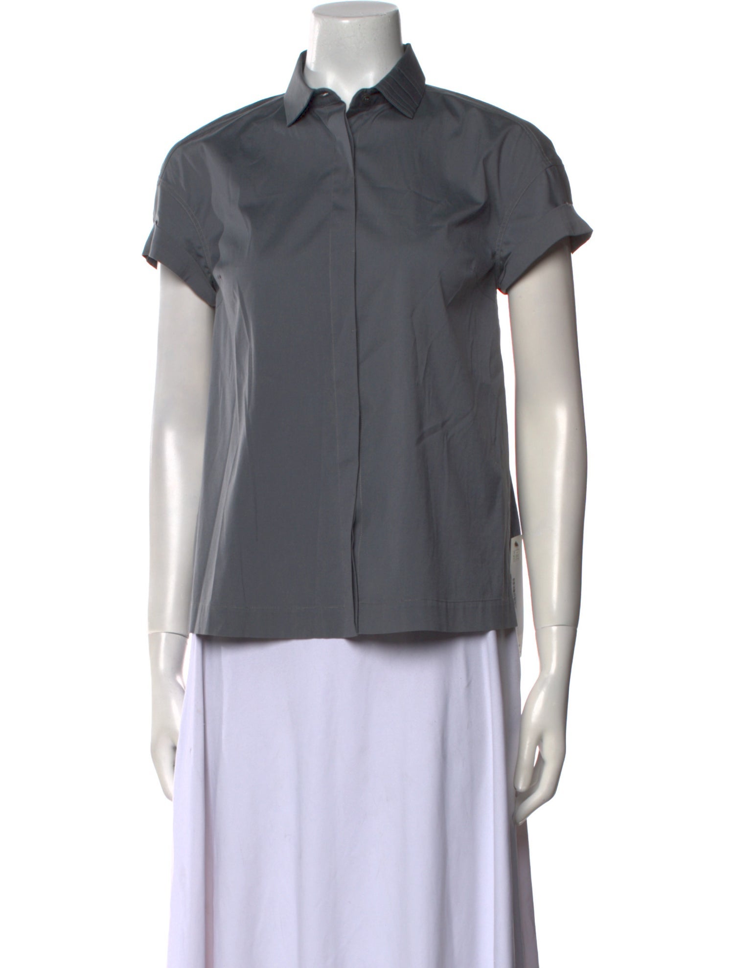 Brunello Cucinelli Short Sleeve Button-Up Top