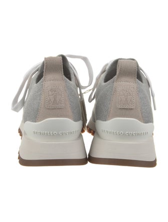Brunello Cucinelli Colorblock Pattern Glitter Accents Sneakers