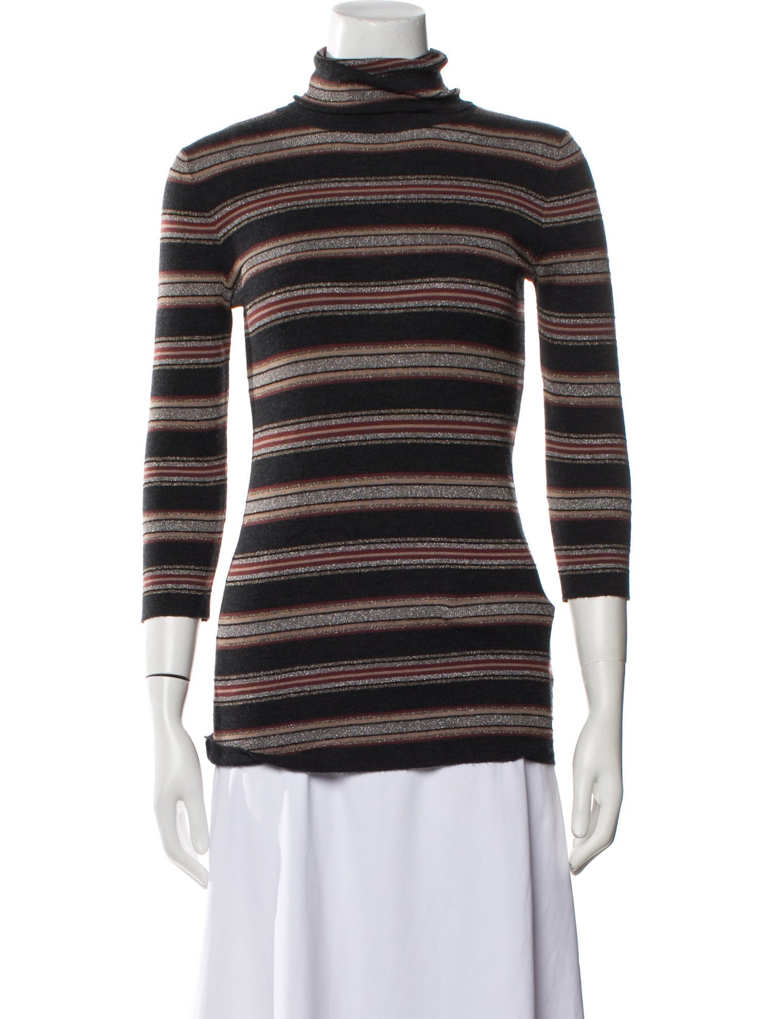 Brunello Cucinelli Virgin Wool Striped Top