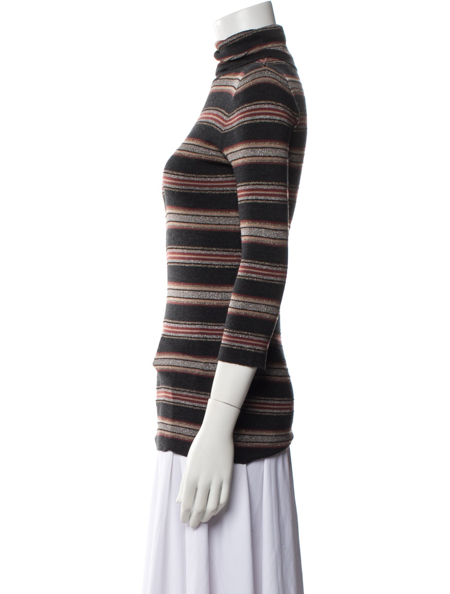 Brunello Cucinelli Virgin Wool Striped Top