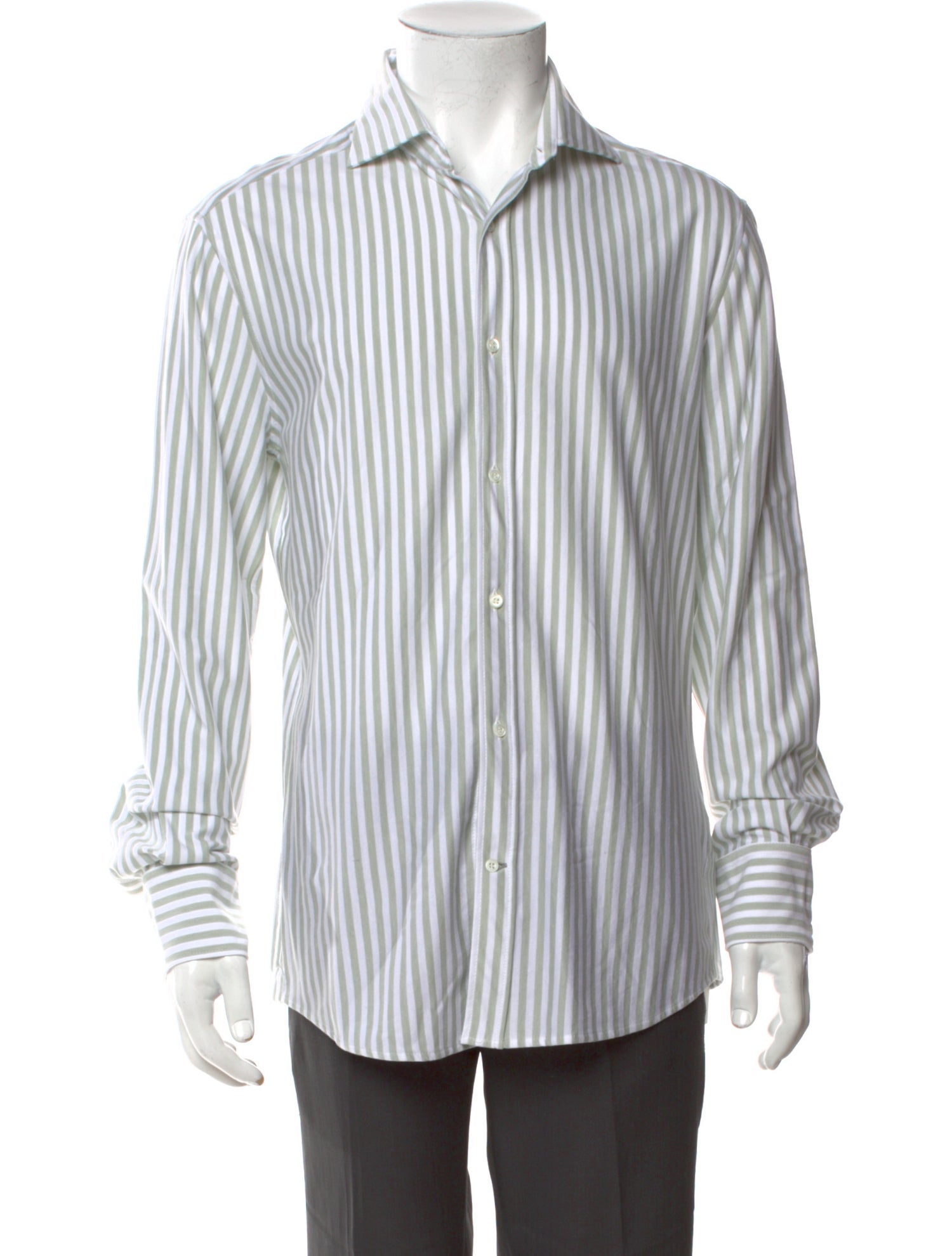 Brunello Cucinelli Striped Long Sleeve Dress Shirt