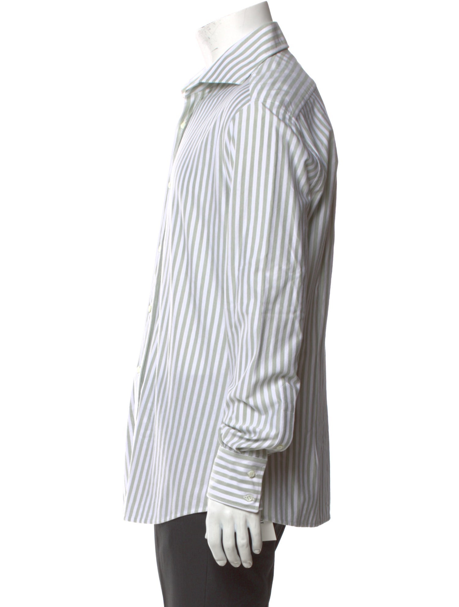 Brunello Cucinelli Striped Long Sleeve Dress Shirt