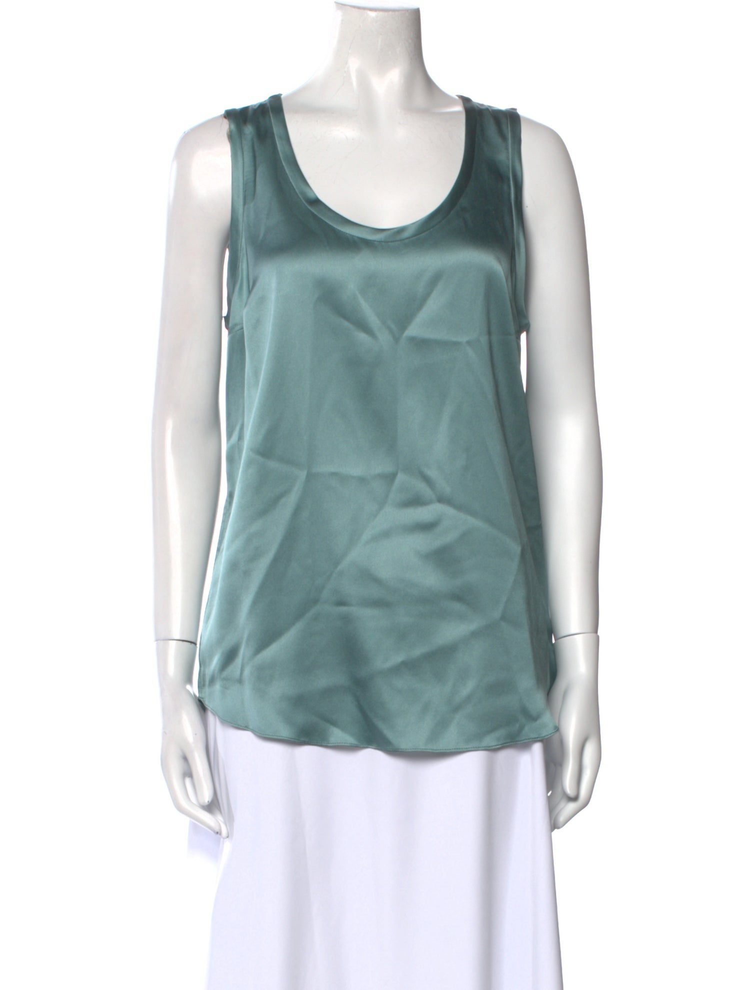 Brunello Cucinelli Silk Scoop Neck Top w/ Tags