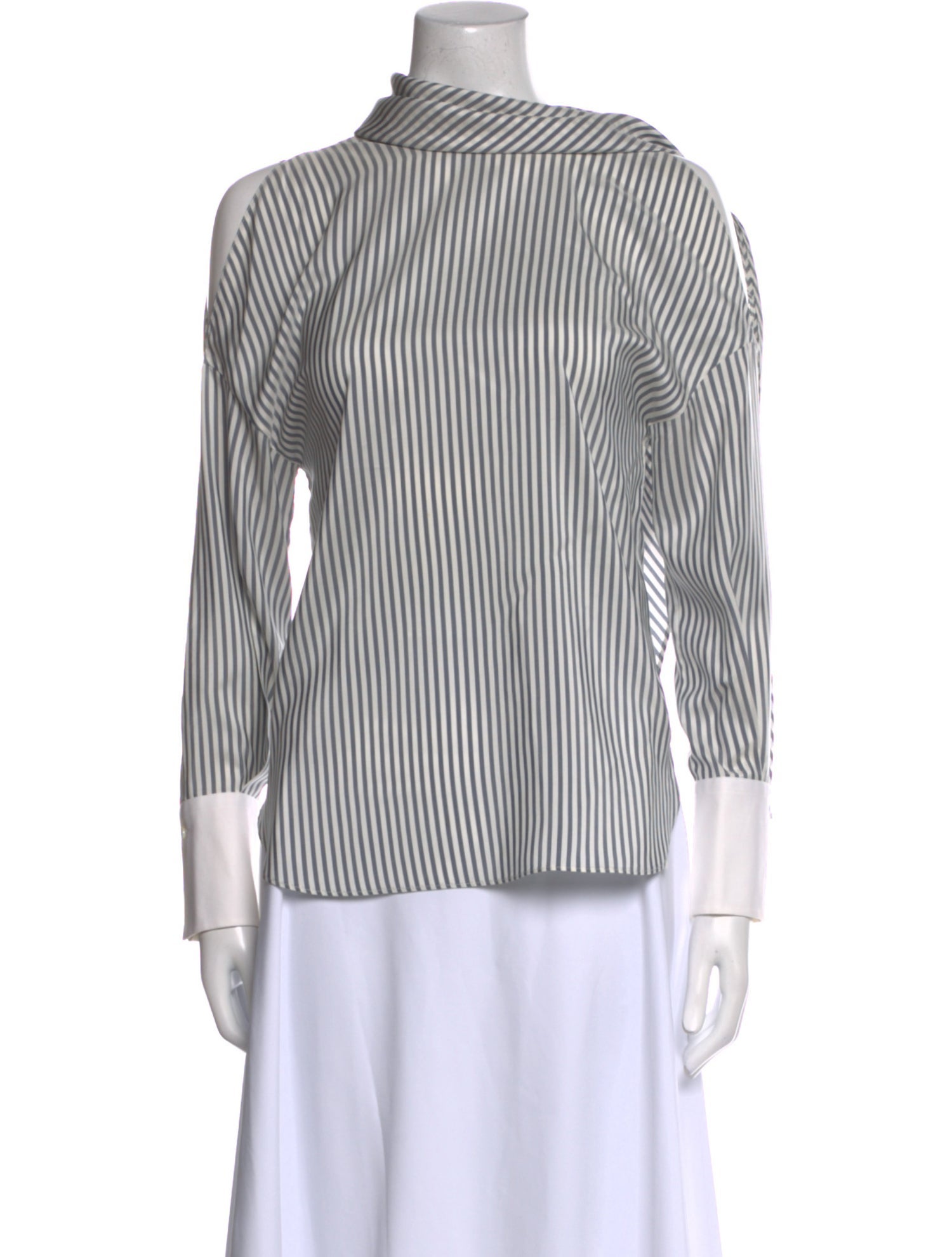 Brunello Cucinelli Silk Striped Top
