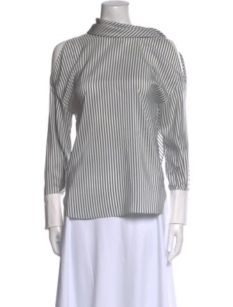 Brunello Cucinelli Silk Striped Top