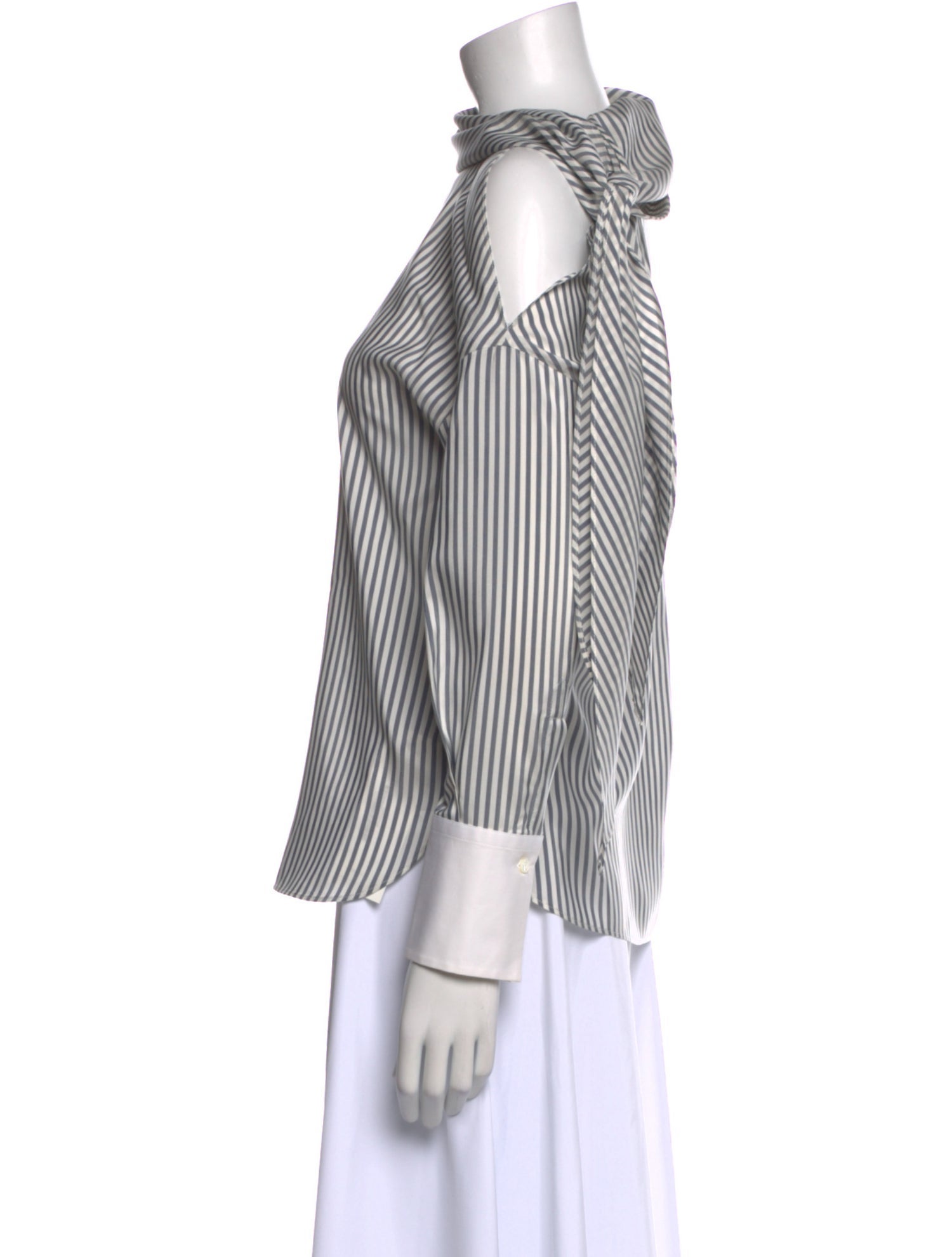 Brunello Cucinelli Silk Striped Top