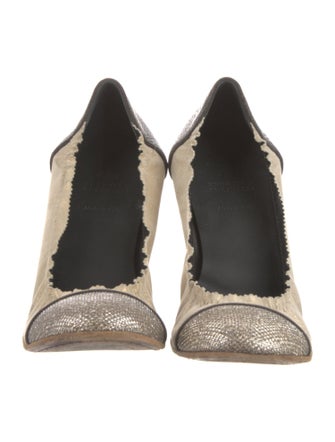 Brunello Cucinelli Leather Colorblock Pattern Ballet Flats