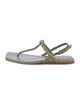 Brunello Cucinelli Monili Leather T-Strap Sandals