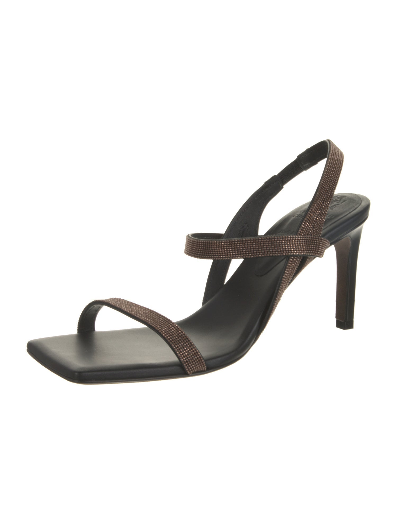 Brunello Cucinelli Monili Leather Slingback Sandals
