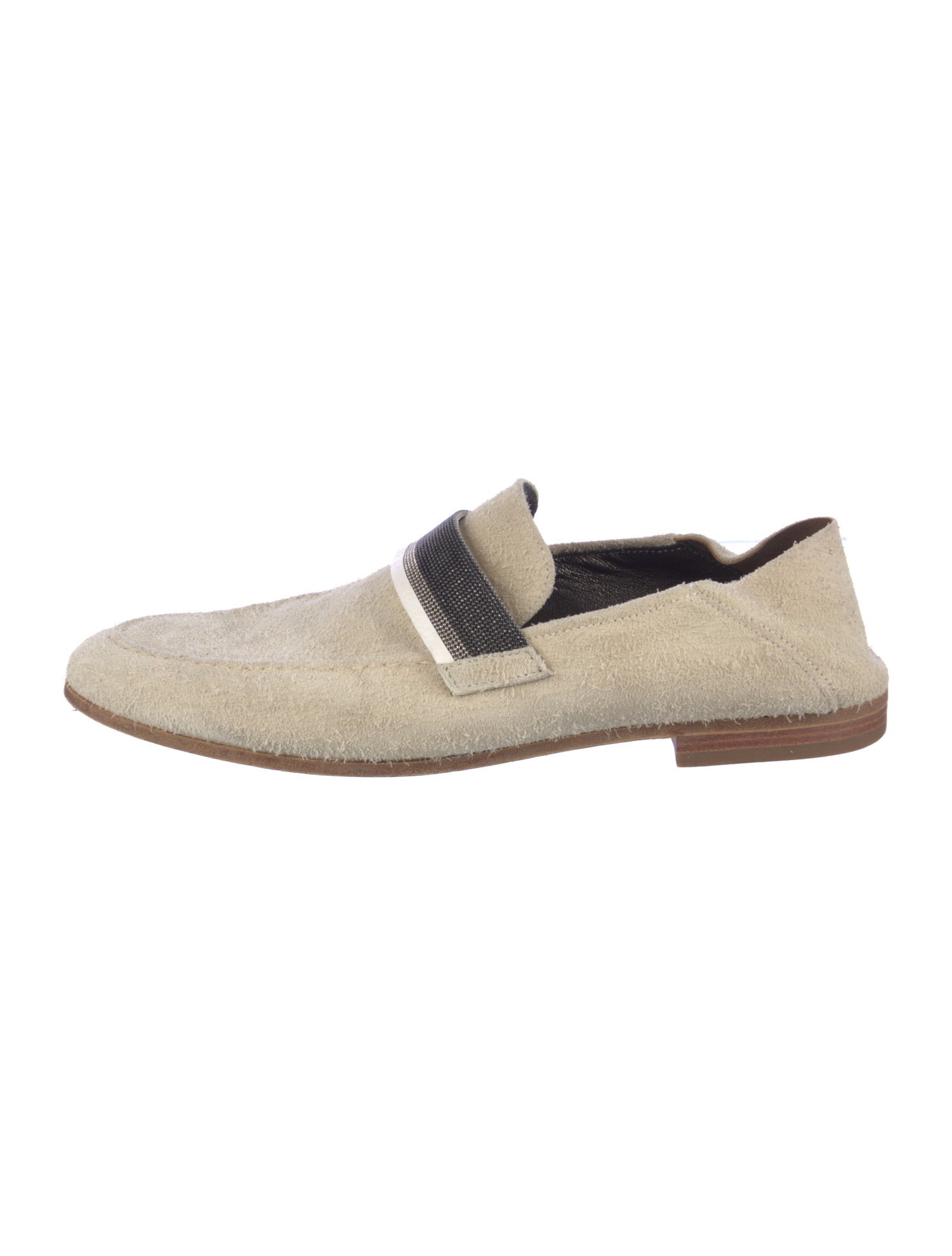 Brunello Cucinelli Suede Beaded Accents Loafers