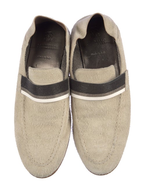 Brunello Cucinelli Suede Beaded Accents Loafers