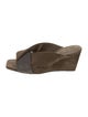 Brunello Cucinelli Suede Beaded Accents Slides