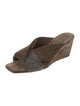 Brunello Cucinelli Suede Beaded Accents Slides