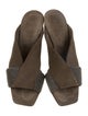 Brunello Cucinelli Suede Beaded Accents Slides