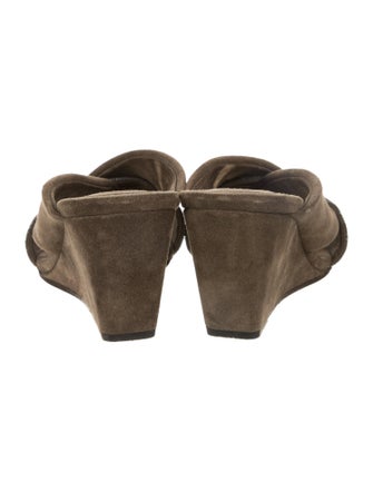 Brunello Cucinelli Suede Beaded Accents Slides