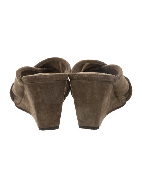 Brunello Cucinelli Suede Beaded Accents Slides