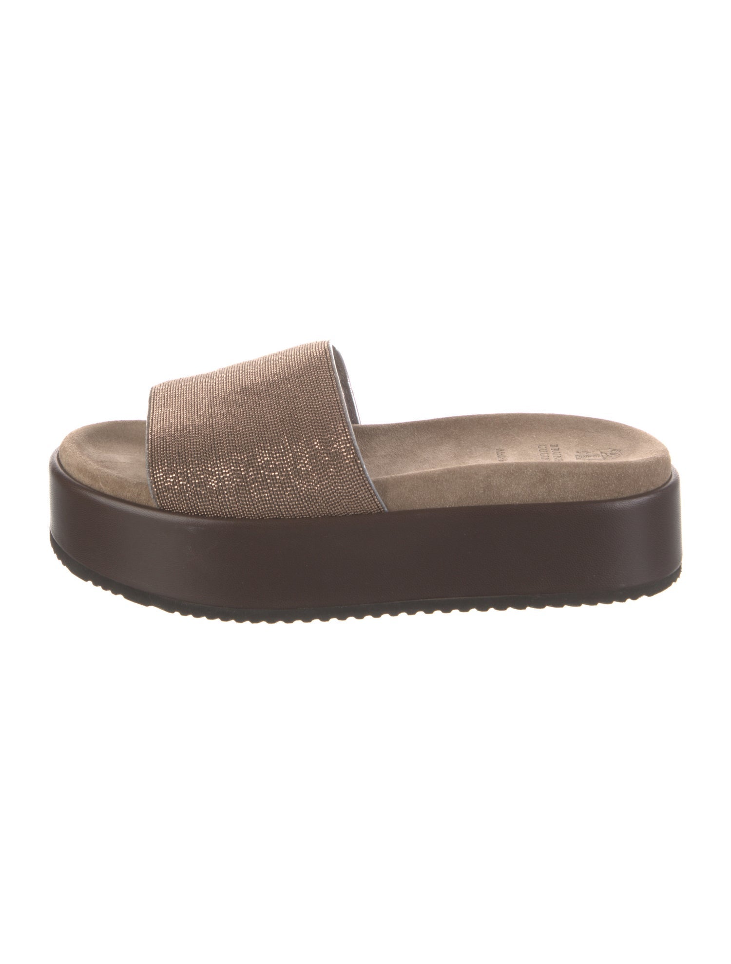 Brunello Cucinelli Monili Suede Slides
