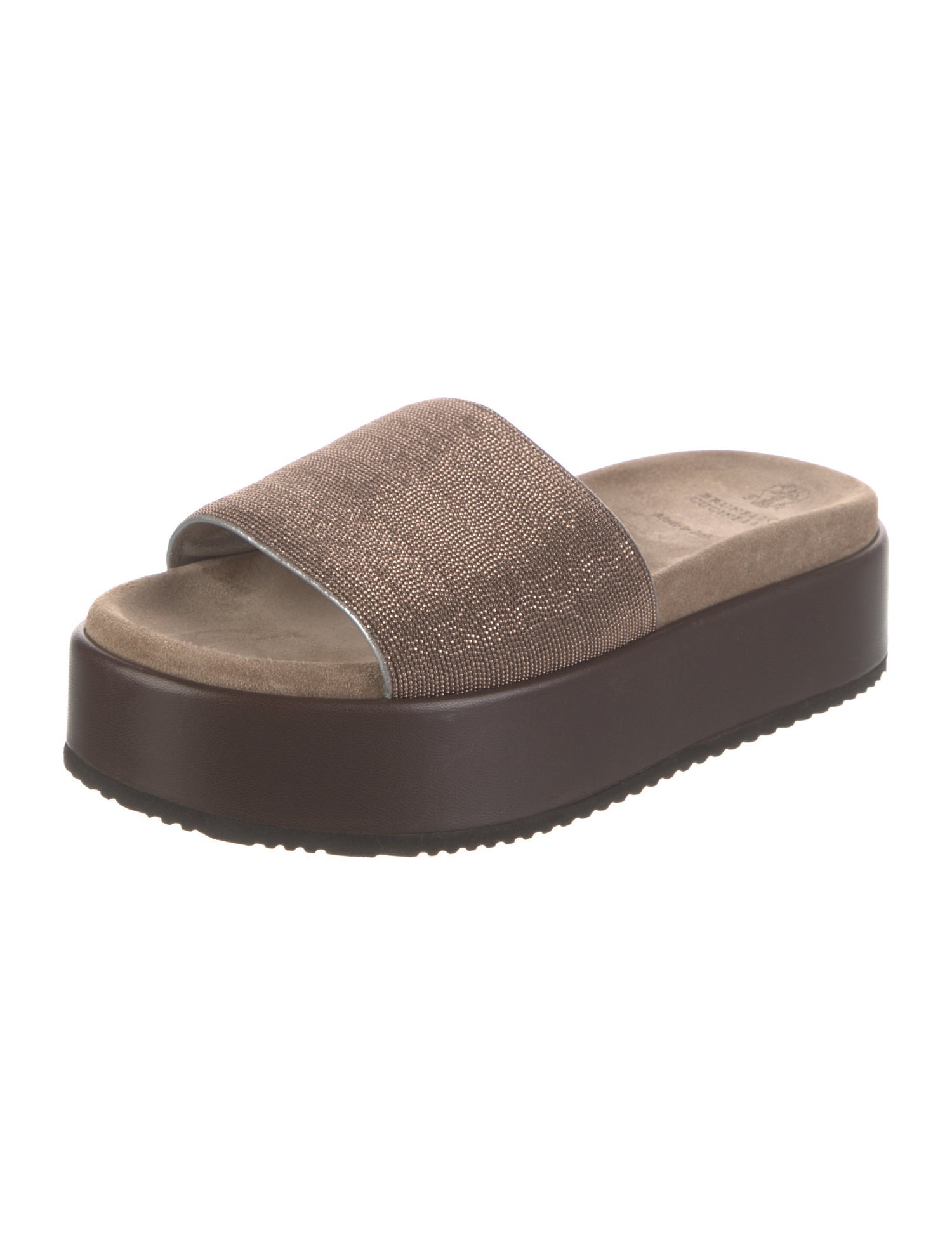 Brunello Cucinelli Monili Suede Slides