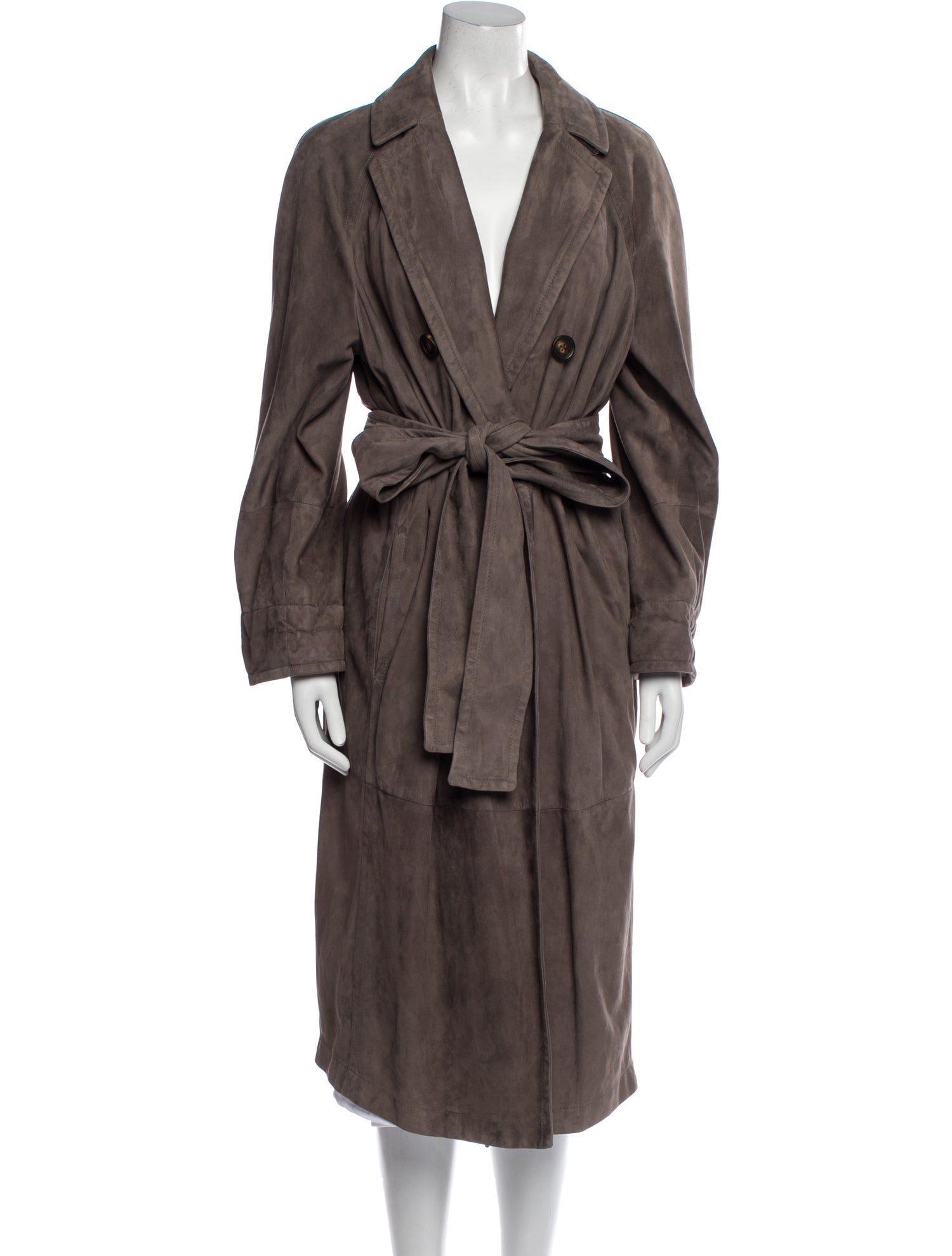 Brunello Cucinelli Leather Trench Coat w/ Tags