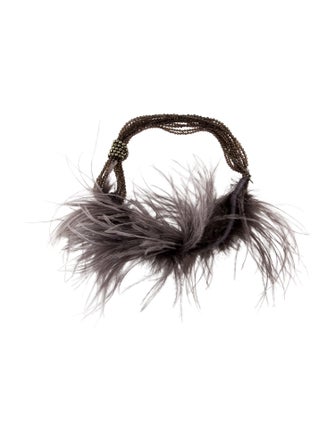 Brunello Cucinelli Smoky Quartz, Pyrite & Ostrich Feather Multistrand Necklace