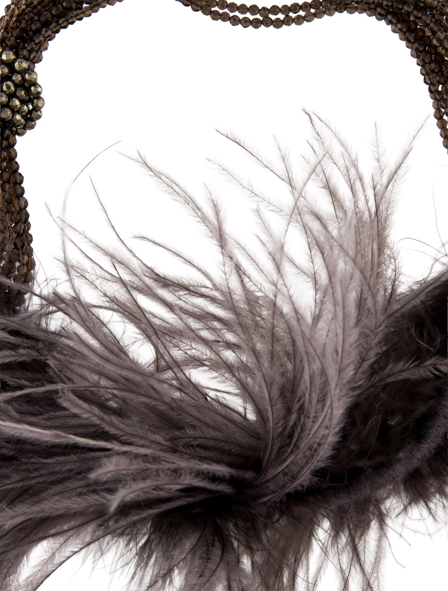 Brunello Cucinelli Smoky Quartz, Pyrite & Ostrich Feather Multistrand Necklace