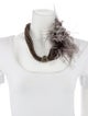 Brunello Cucinelli Smoky Quartz, Pyrite & Ostrich Feather Multistrand Necklace