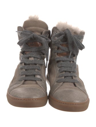 Brunello Cucinelli Monili Suede Lace-Up Boots
