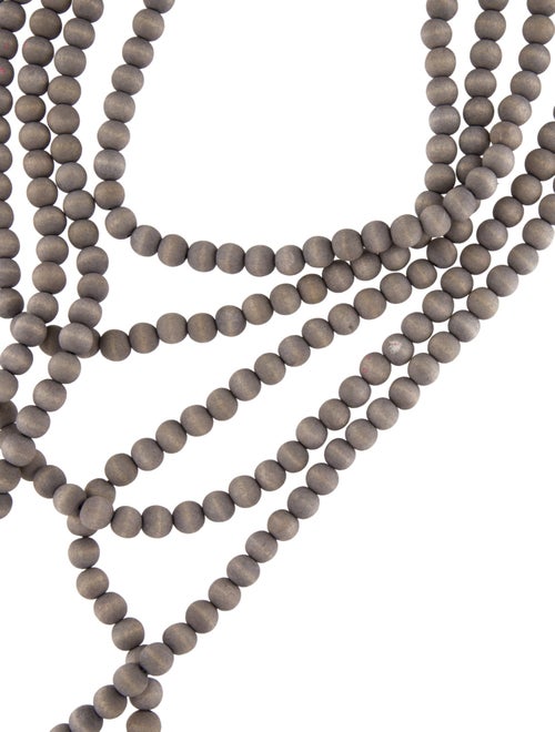 Brunello Cucinelli Feather & Wood Beaded Multistrand Necklace
