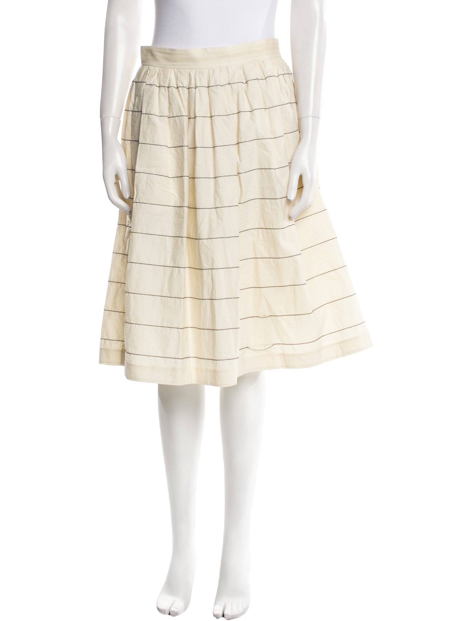 Brunello Cucinelli Striped Knee-Length Skirt