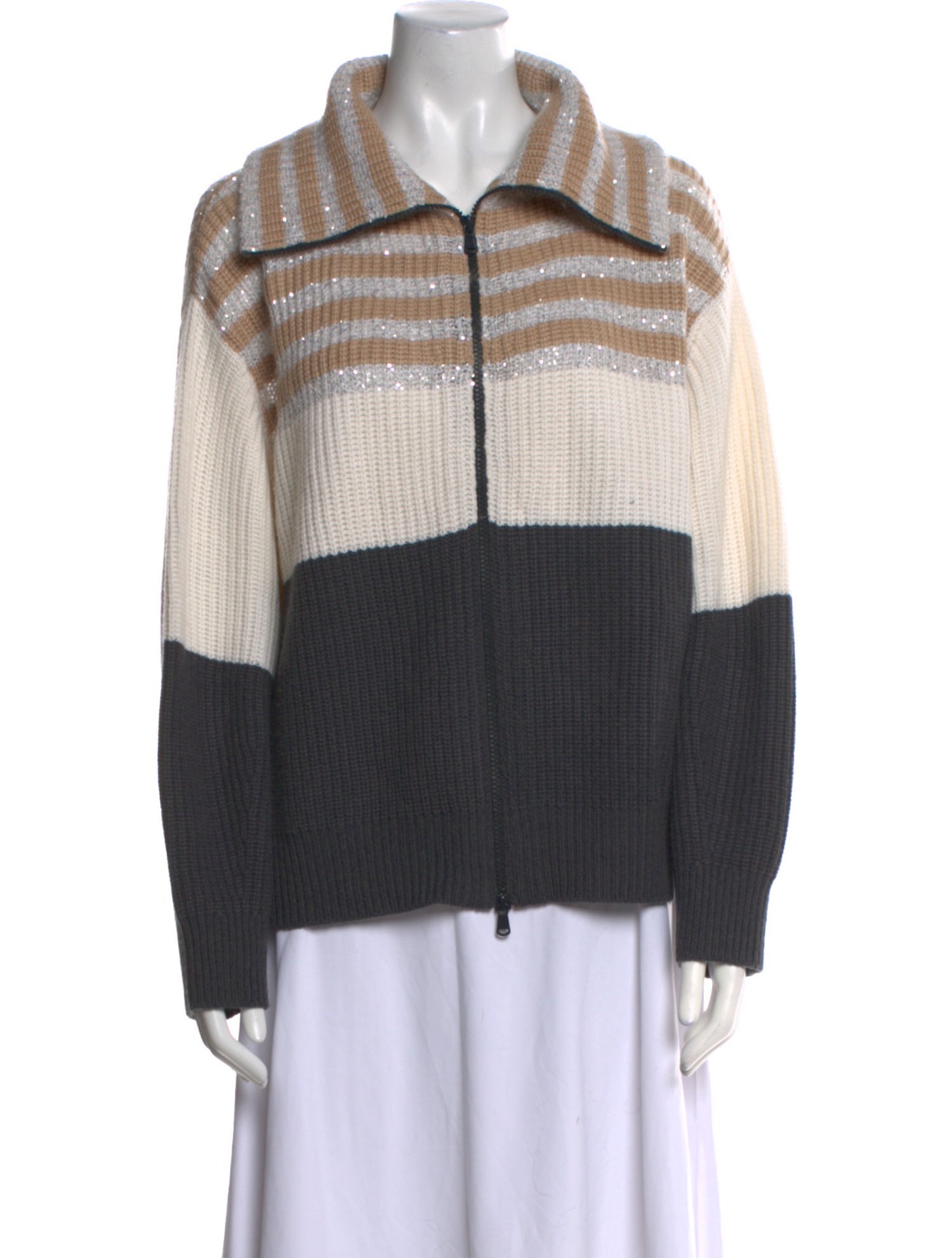 Brunello Cucinelli Virgin Wool Striped Sweater