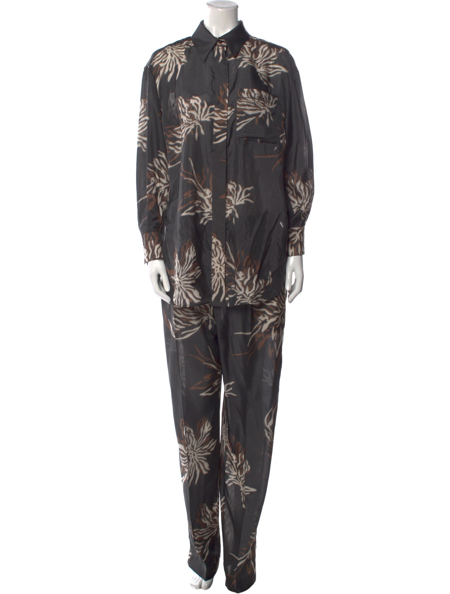 Brunello Cucinelli Silk Printed Jumpsuit