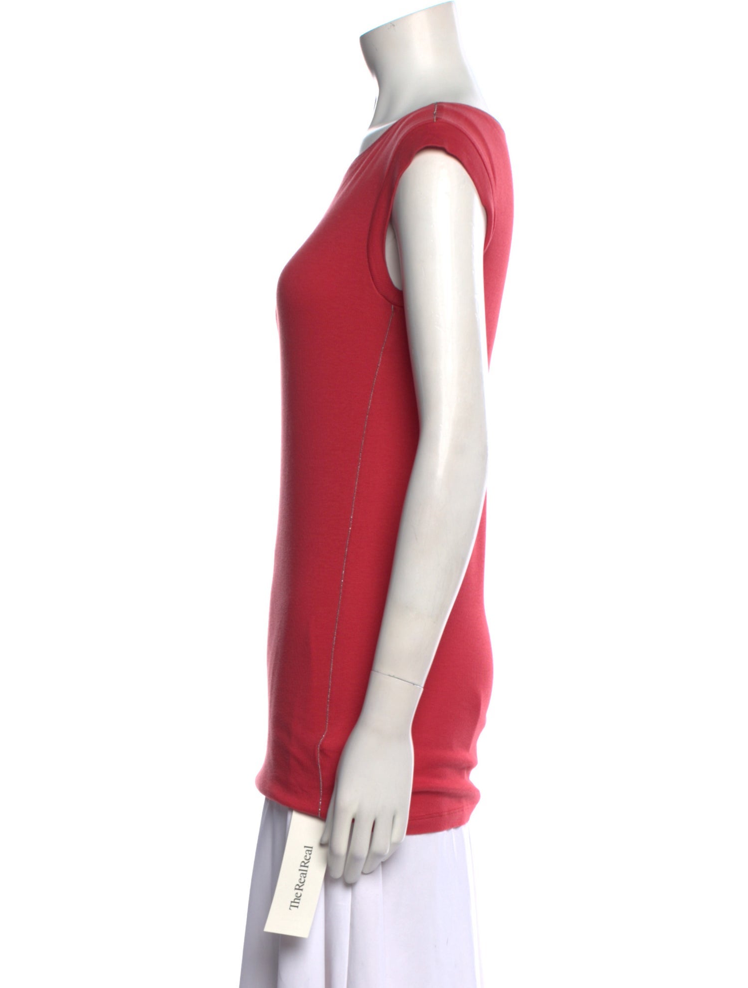 Brunello Cucinelli Bateau Neckline Sleeveless Top
