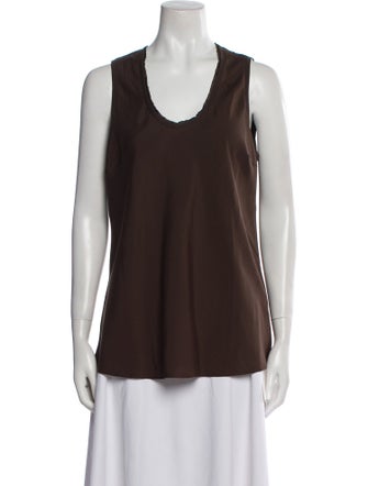Brunello Cucinelli Silk Scoop Neck Top