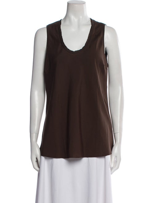 Brunello Cucinelli Silk Scoop Neck Top