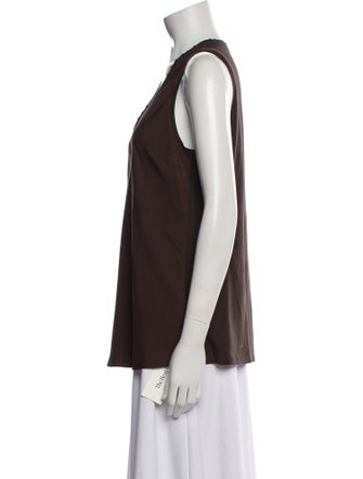 Brunello Cucinelli Silk Scoop Neck Top
