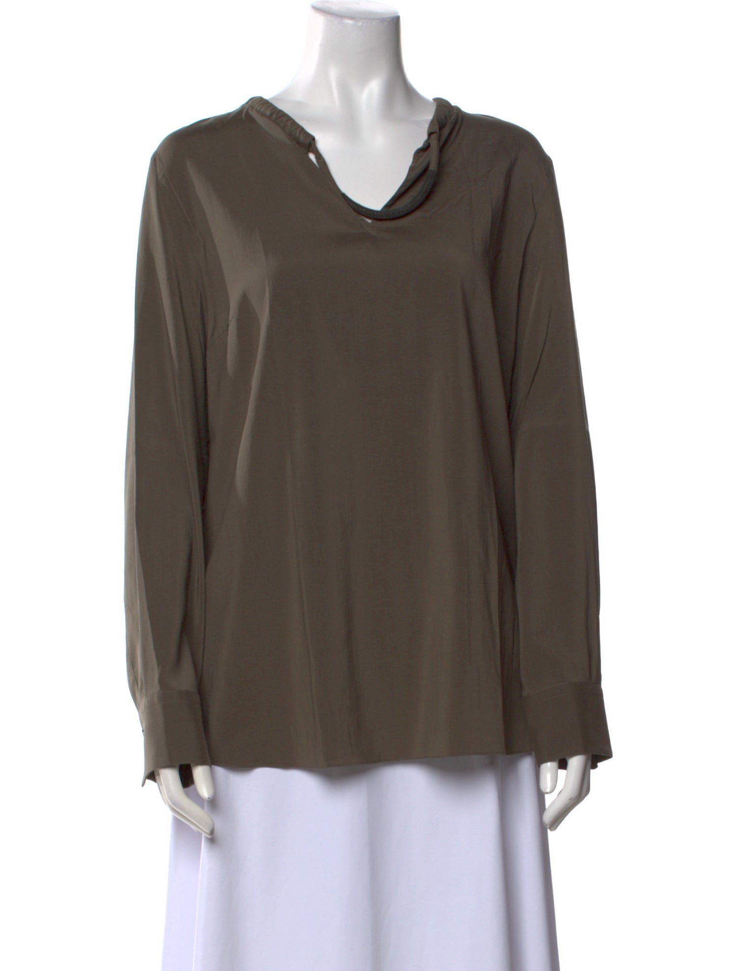 Brunello Cucinelli Silk Cowl Neck Blouse w/ Tags