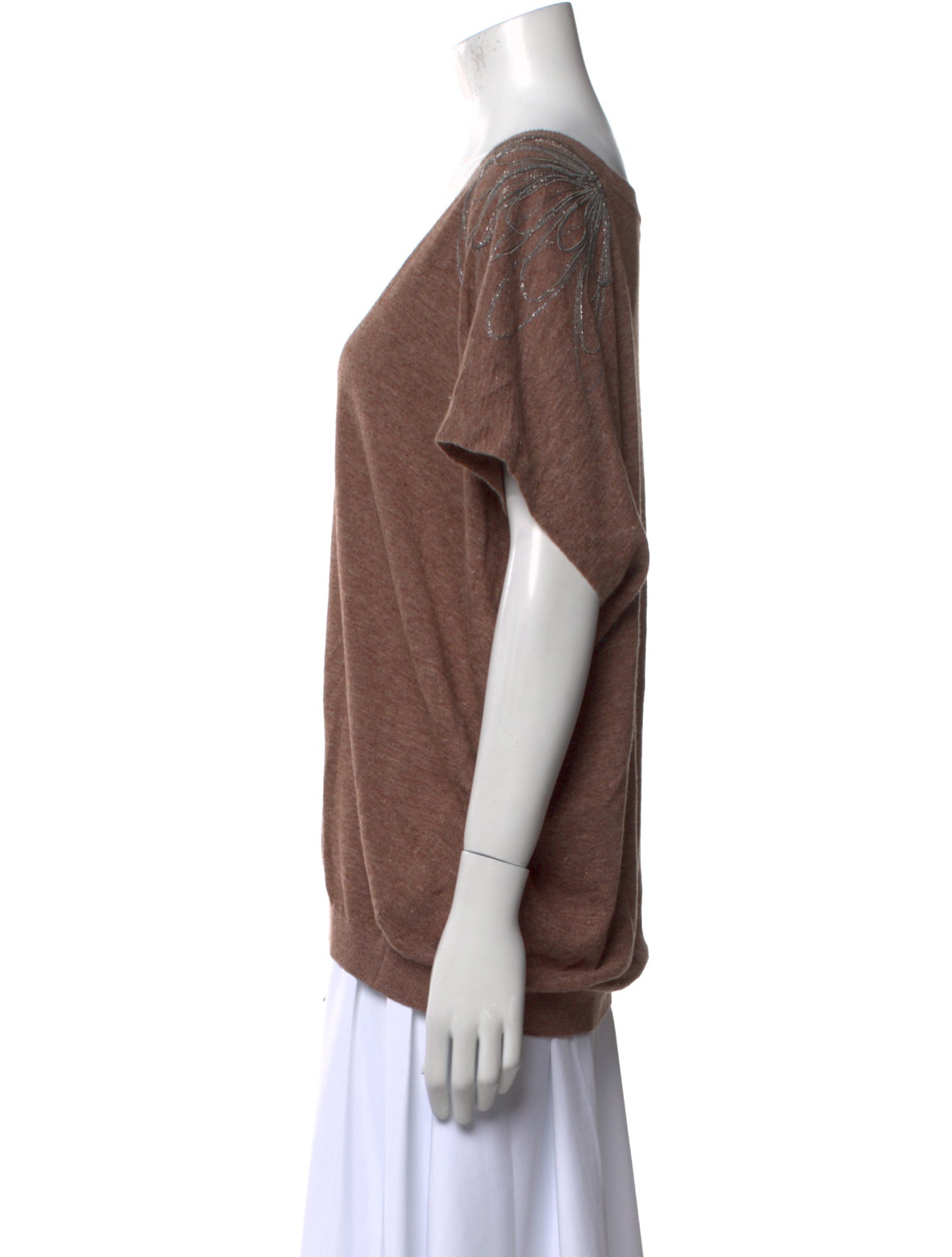 Brunello Cucinelli Linen V-Neck T-Shirt w/ Tags