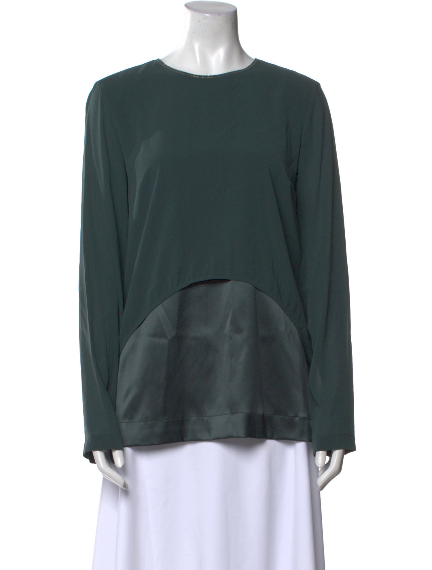 Brunello Cucinelli Silk Crew Neck Blouse