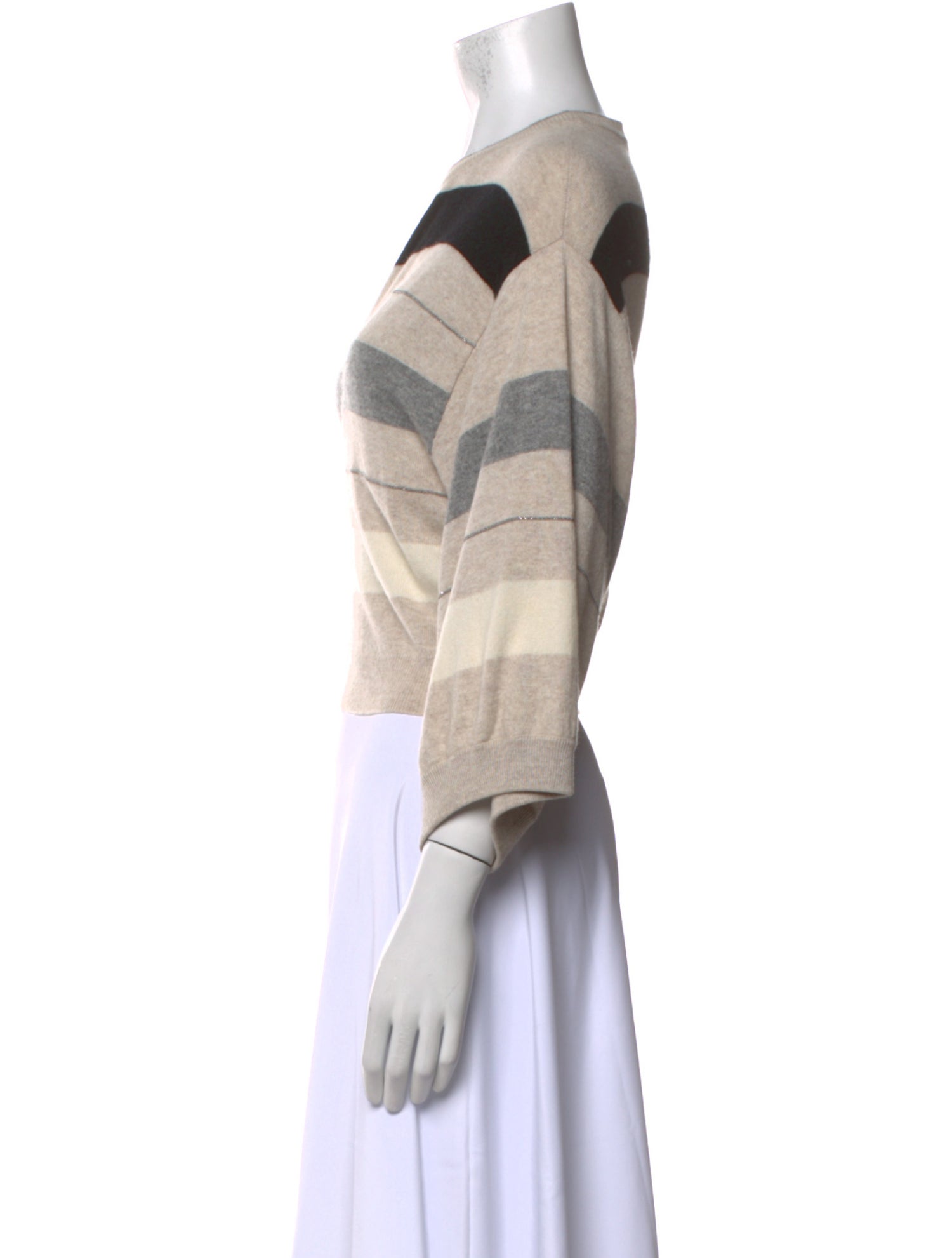 Brunello Cucinelli Striped Bateau Neckline Sweater