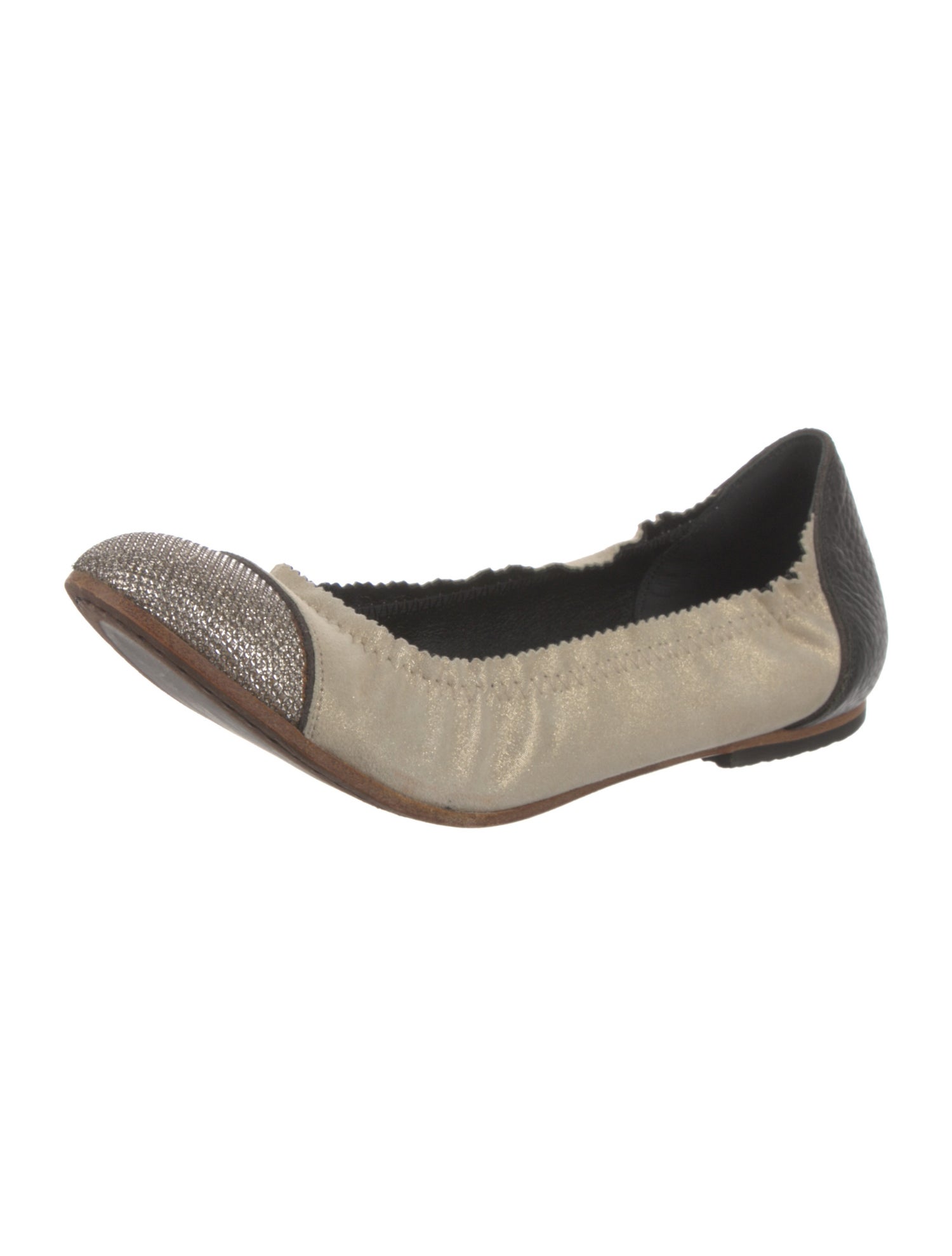 Brunello Cucinelli Suede Colorblock Pattern Ballet Flats