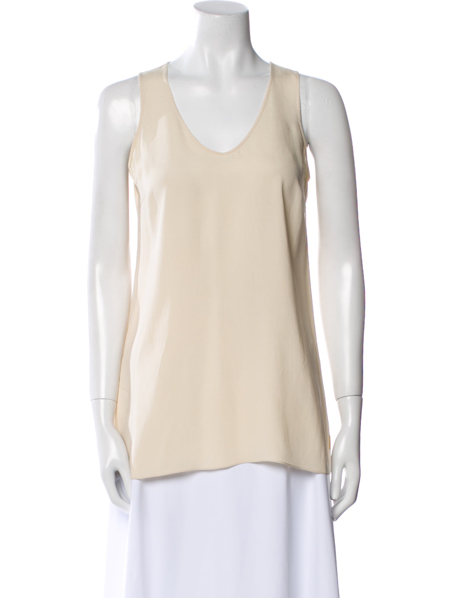 Brunello Cucinelli Silk Scoop Neck Top