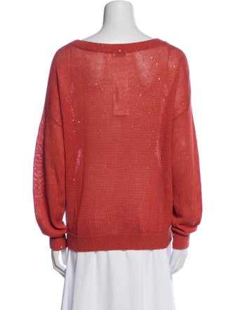 Brunello Cucinelli Linen Bateau Neckline Sweater