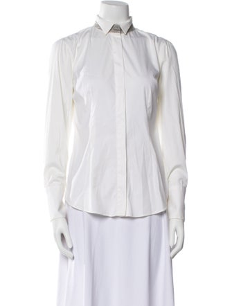 Brunello Cucinelli Long Sleeve Button-Up Top