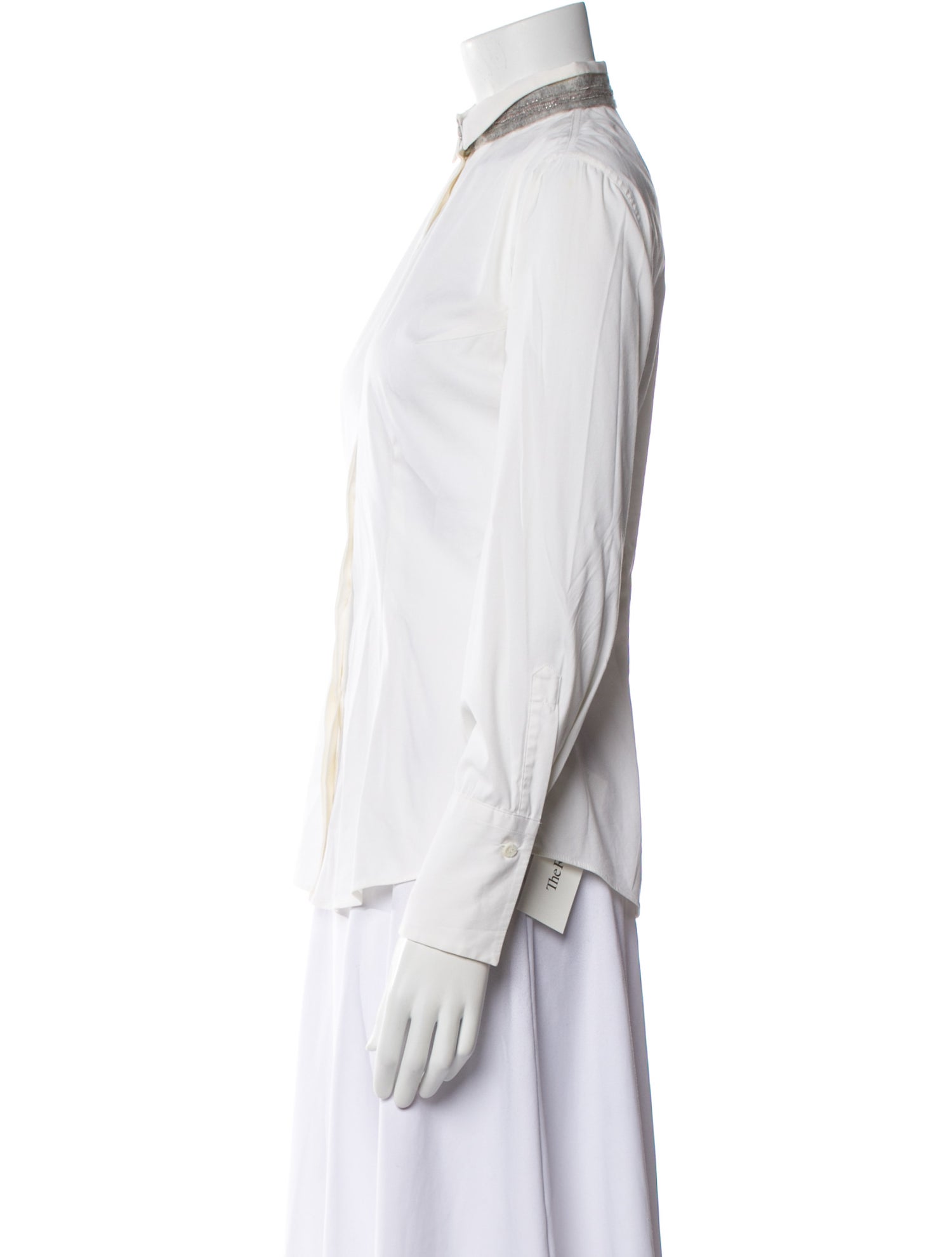 Brunello Cucinelli Long Sleeve Button-Up Top