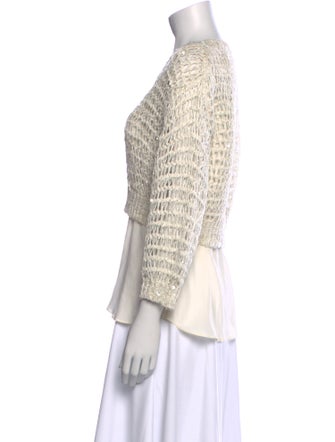 Brunello Cucinelli V-Neck Three-Quarter Sleeve Blouse