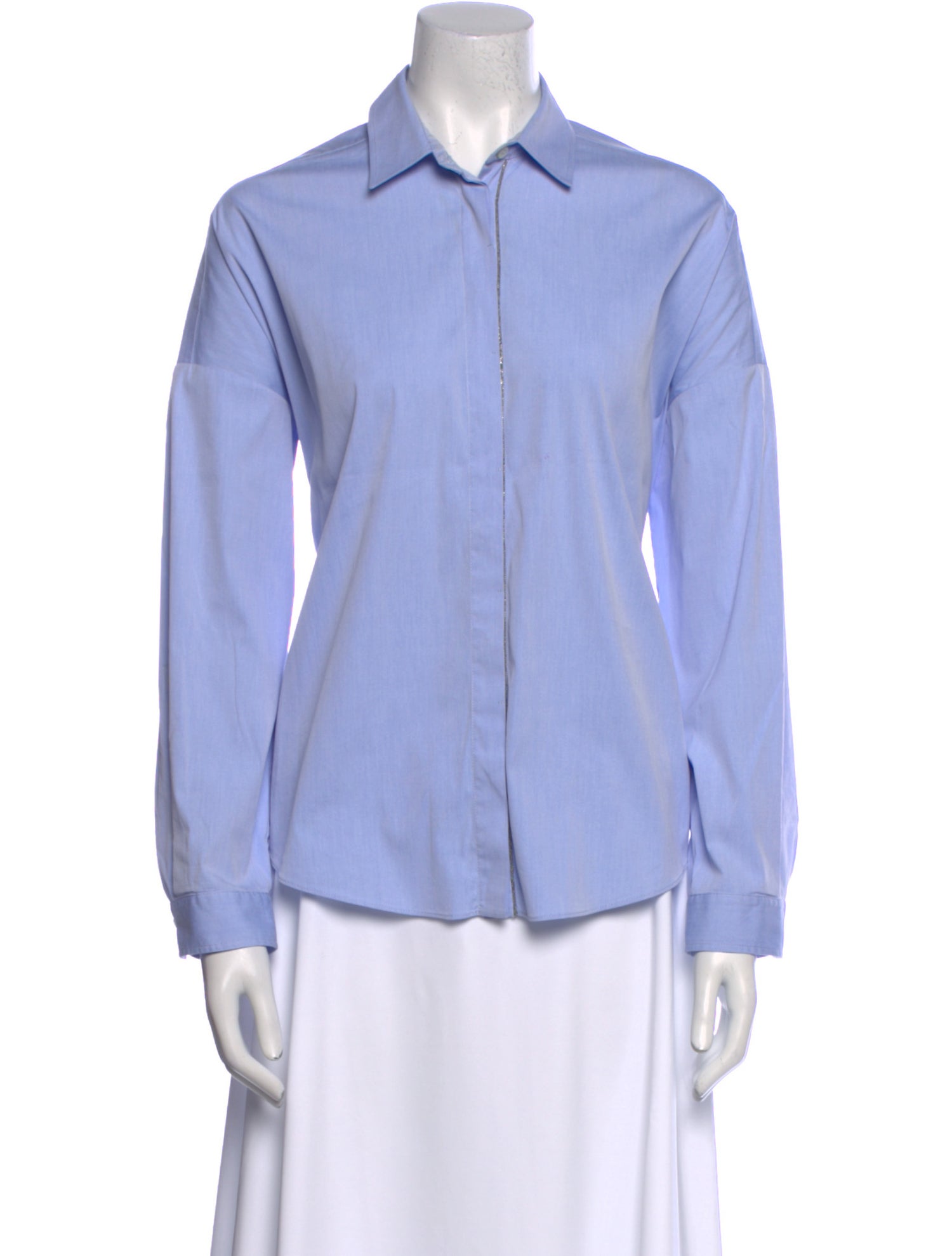 Brunello Cucinelli Long Sleeve Button-Up Top