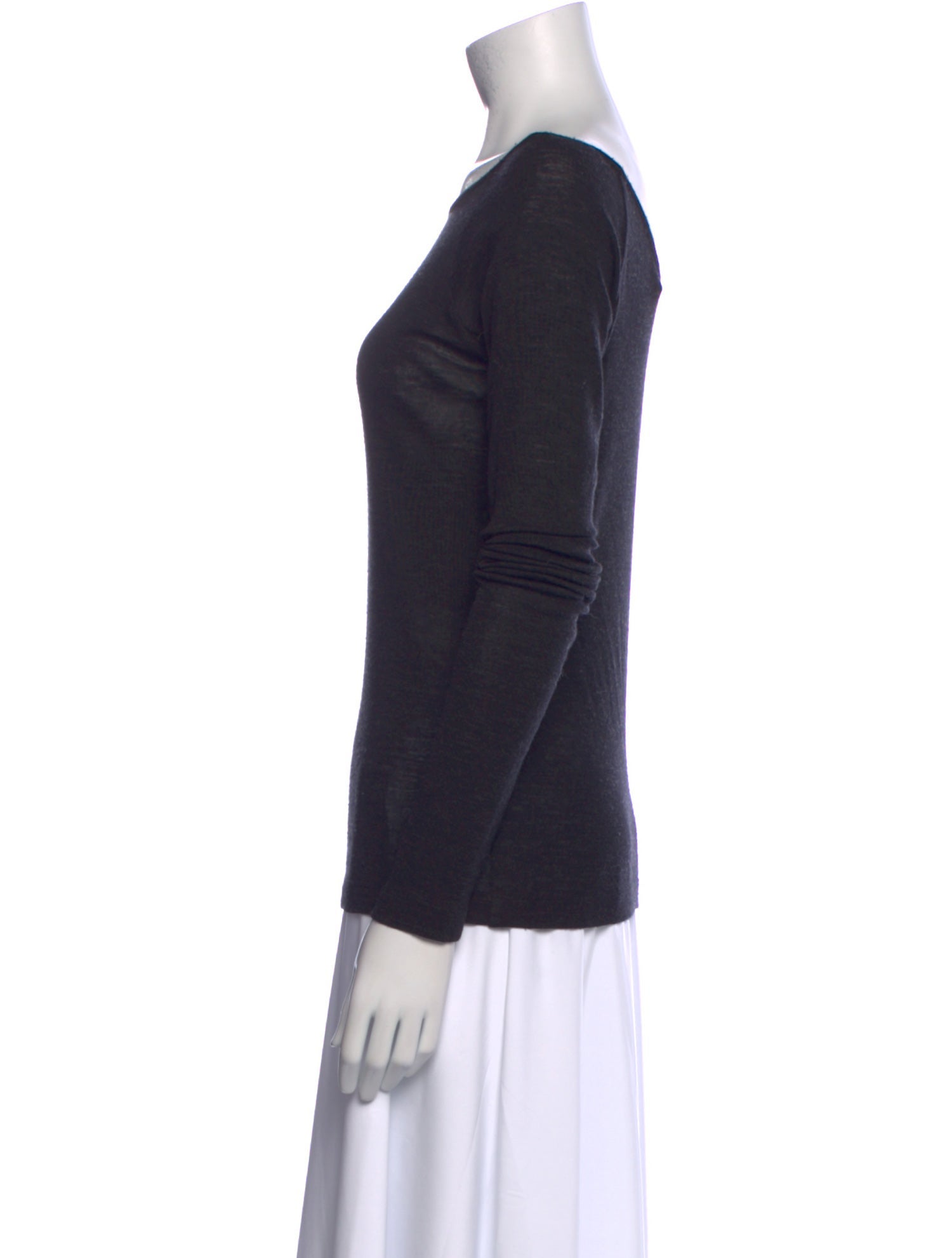 Brunello Cucinelli Bateau Neckline Long Sleeve Top
