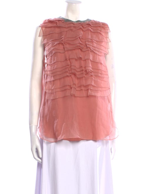 Brunello Cucinelli Silk Bateau Neckline Blouse